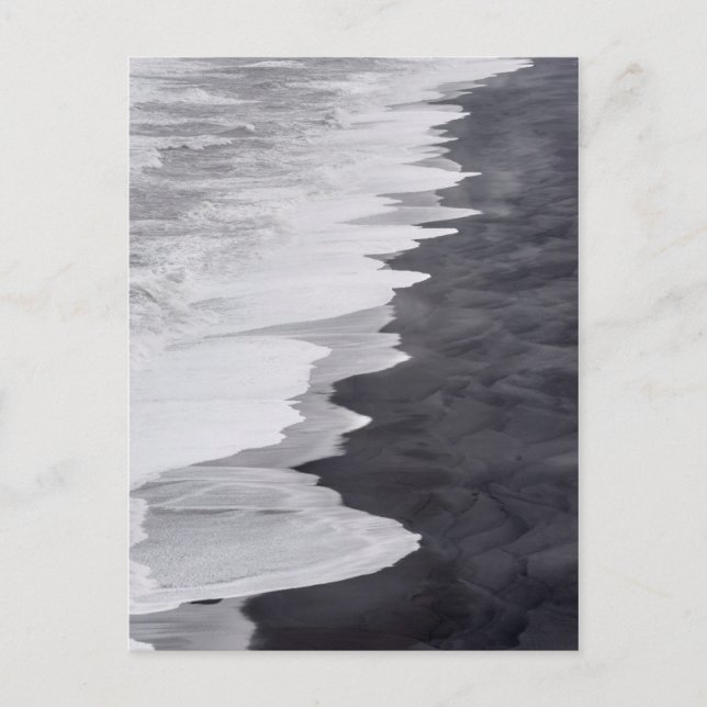 Cartão Postal Cenário de praia em preto e branco (Frente)