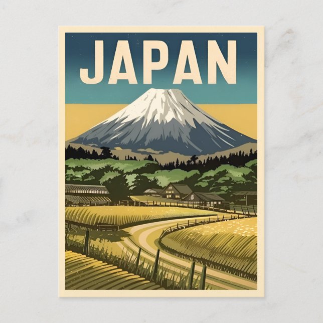 Cartão Postal Cenário do Japão Antigo da Viagens vintage Retroat (Frente)