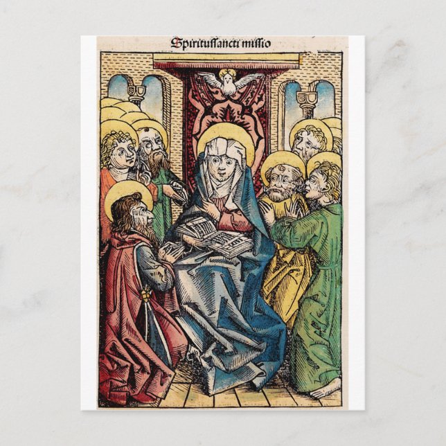 Cartão Postal Cenário do Pentecostes após Páscoa domingo (Frente)