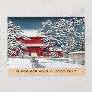 Cartão Postal cenário legal do templo de inverno no Japão santuá