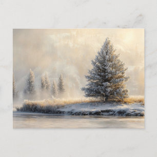 Cartão Postal Cenário Majestoso da Paisagem de Inverno