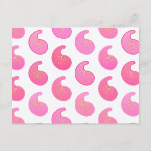 Cartão Postal Cenário rosa-menta em branco