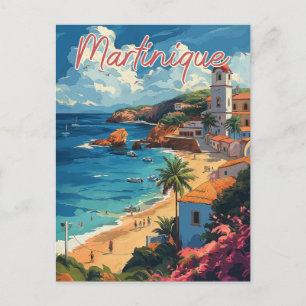Cartão Postal Cenário Sereno de Praia na Martinica