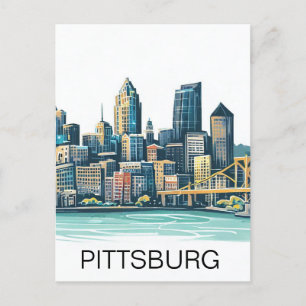 Cartão Postal Cenário Urbano de Pittsburgh