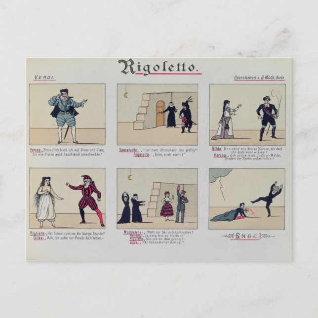 Cartão Postal Cenas da Ópera 'Rigoletto' (Frente)