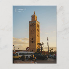 Cartão Postal Cenas de Rua das Vibrações da Cidade de Marrakech 