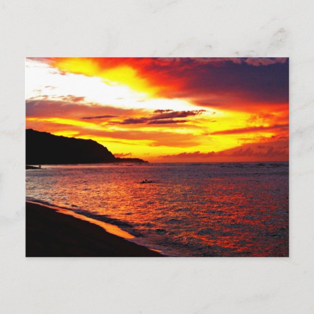 Cartão Postal Cenas do pôr do sol havaiano (Frente)