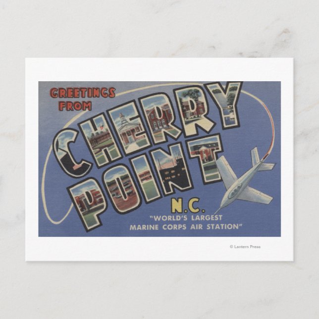 Cartão Postal Cenas em letras grandes - Ponto de cereja, NC (Frente)