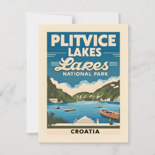 Cartão Postal Cênico dos Lagos de Plitvice Croácia