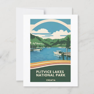 Cartão Postal Cênico dos Lagos de Plitvice Croácia
