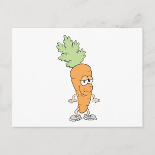 Cartão Postal cenoura de desenho animado feliz e bobo
