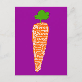 Cartão Postal Cenoura em Welsh é Moron - Línguas Engraçadas