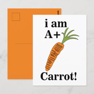 Cartão Postal Cenoura Eu sou uma Cenoura Engraçada A+