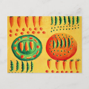 Cartão Postal Cenouras e pintura de ervilhas