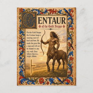 Cartão Postal Centauro, Arte do Bestiário Medieval