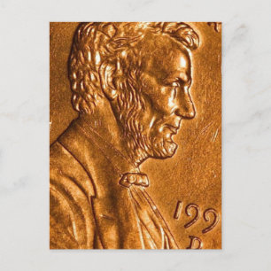 Cartão Postal Centavo Cêntimos Cobre Lincoln