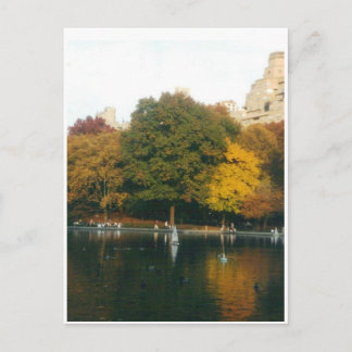 Cartão Postal Central Park Boat Pond no outono