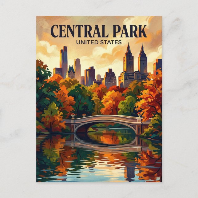 Cartão Postal Central Park Estado de Nova York (Frente)