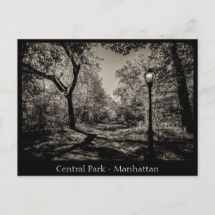 Cartão Postal Central Park Manhattan em preto e branco