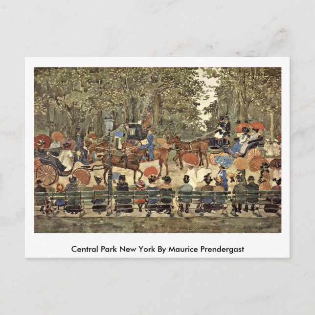 Cartão Postal Central Park New York Por Maurice Prendergast (Frente)