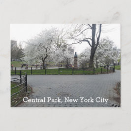 Cartão Postal Central Park New York Springtime Path com árvores