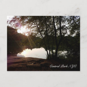 Cartão Postal Central Park New York Summer Sunlight no Pond