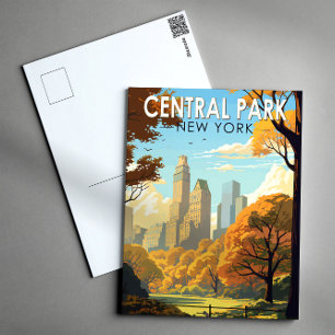 Cartão Postal Central Park Nova York Viagem Arte Vintage