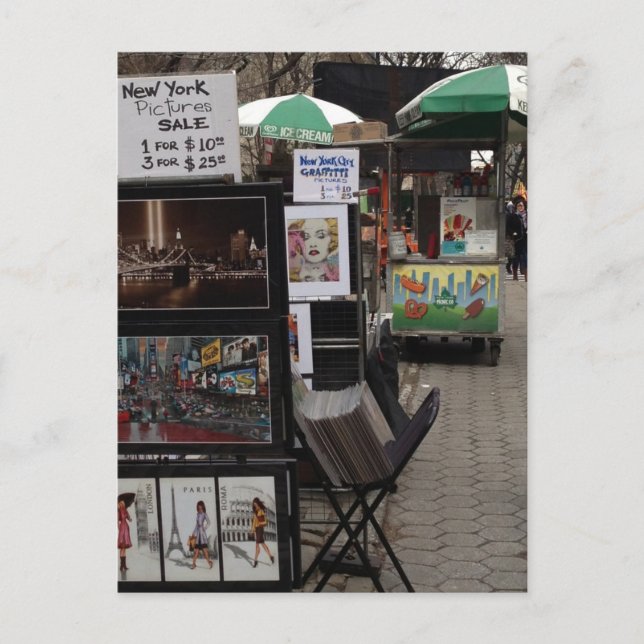 Cartão Postal Central Park Street Art Sale NYC Upper East Side (Frente)