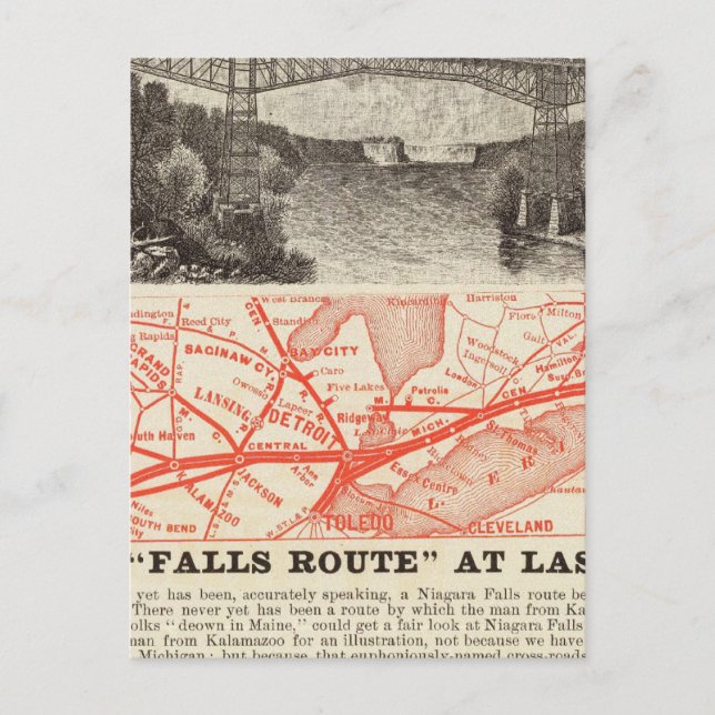 Cartão Postal Central Railroad do Michigan (Frente)