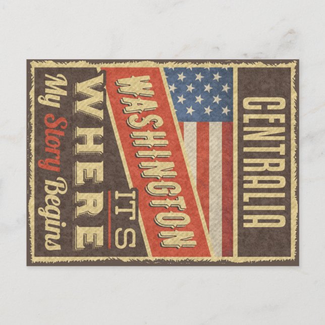 Cartão Postal Centralia Washington (Frente)