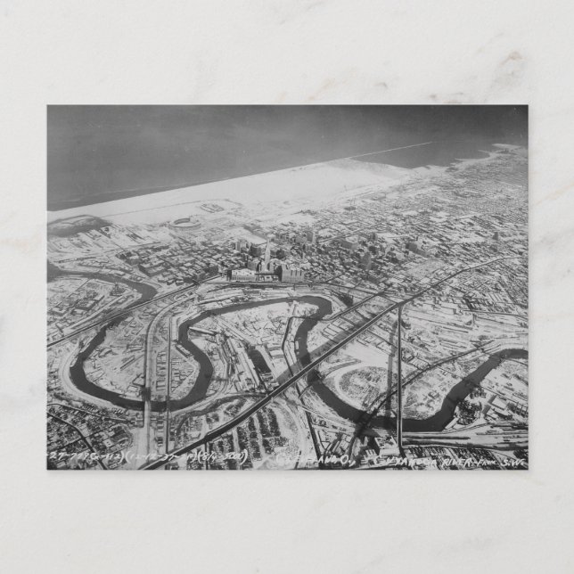 Cartão Postal Centro Cleveland em 1937 (Frente)