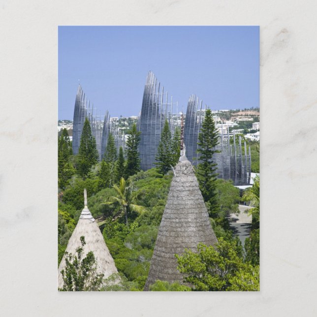 Cartão Postal Centro Cultural Tjibaou, Noumea, Nova Caledónia (Frente)