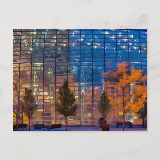 Cartão Postal Centro Dayton Schuster à Noite (Frente)