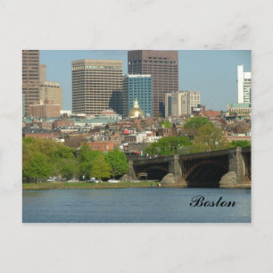 Cartão Postal Centro de Boston e do rio Charles