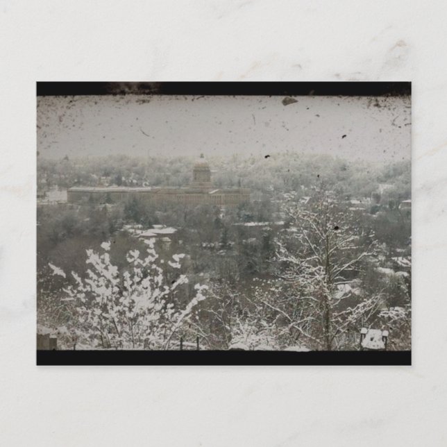 Cartão Postal Centro de Frankfort, Kentucky no Inverno (Frente)