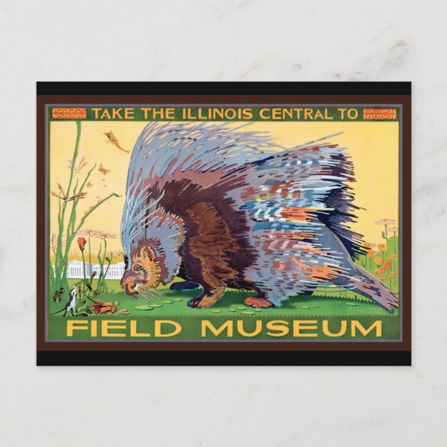 Cartão Postal Centro de Illinois para Museu de Campo Porcupine (Frente)