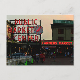Cartão Postal Centro de Mercado Público de Seattle nº 1 Cartã