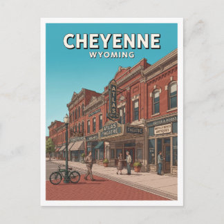 Cartão Postal Centro Histórico de Cheyenne e o Teatro Atlas