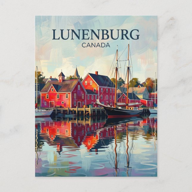 Cartão Postal Centro Histórico de Lunenburg Canadá (Frente)