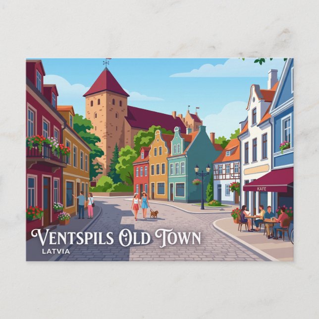 Cartão Postal Centro Histórico de Ventspils Letônia (Frente)