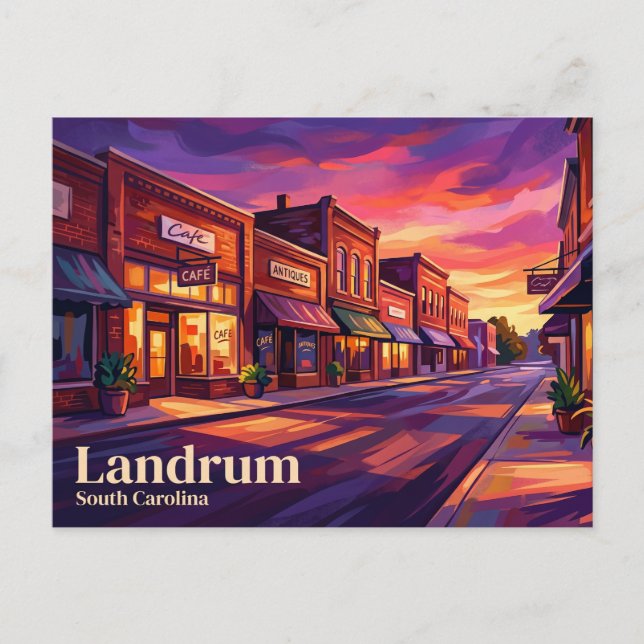 Cartão Postal Centro Histórico Landrum EUA (Frente)