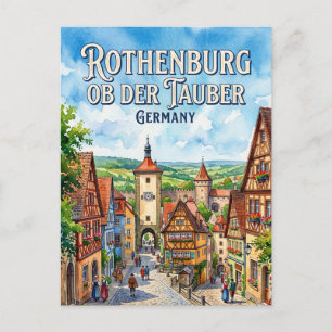Cartão Postal Centro Histórico Medieval, Rothenburg ob der Taube