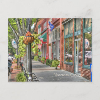 Cartão Postal Centro histórico Norcross: S. Peachtree Rua. Cena