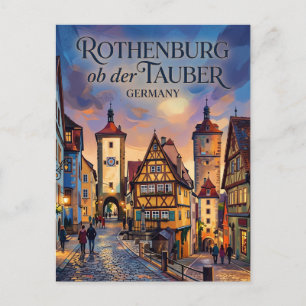 Cartão Postal Centro Medieval Antigo, Rothenburg ob der Tauber