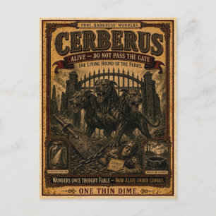 Cartão Postal Cérbero, Monstro de Circo Antigo