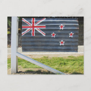 Cartão Postal cerca da bandeira da nova zelândia