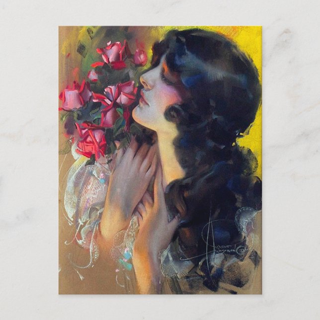 Cartão Postal cerca de 1910 sonho de rosas (Frente)