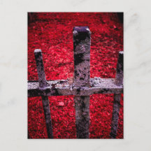 Cerca de Metal Enferrujado em Fundo Vermelho Vibra