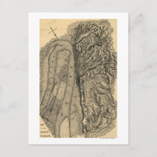 Cartão Postal Cerco de Vicksburg - Mapa Panorâmico da Guerra Ci