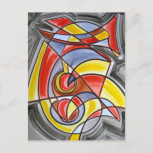 Cartão Postal Cérebro congelado-Arte moderna colorida, pintada à